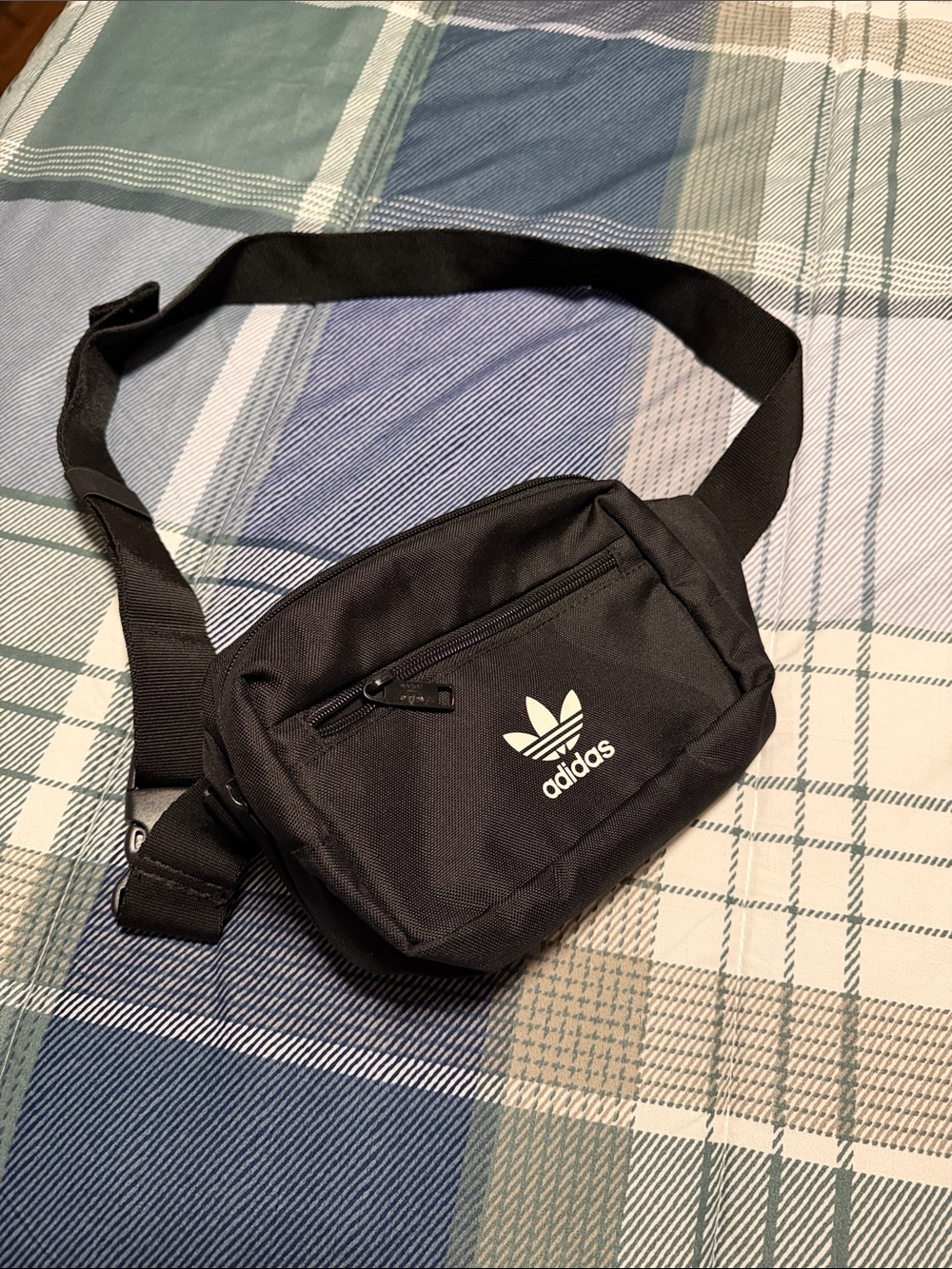 adidas Black Trefoil Belt Bag with Adjustable Strap